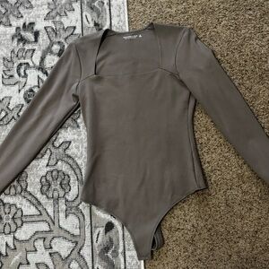 Long Sleeve Taupe Bodysuit
